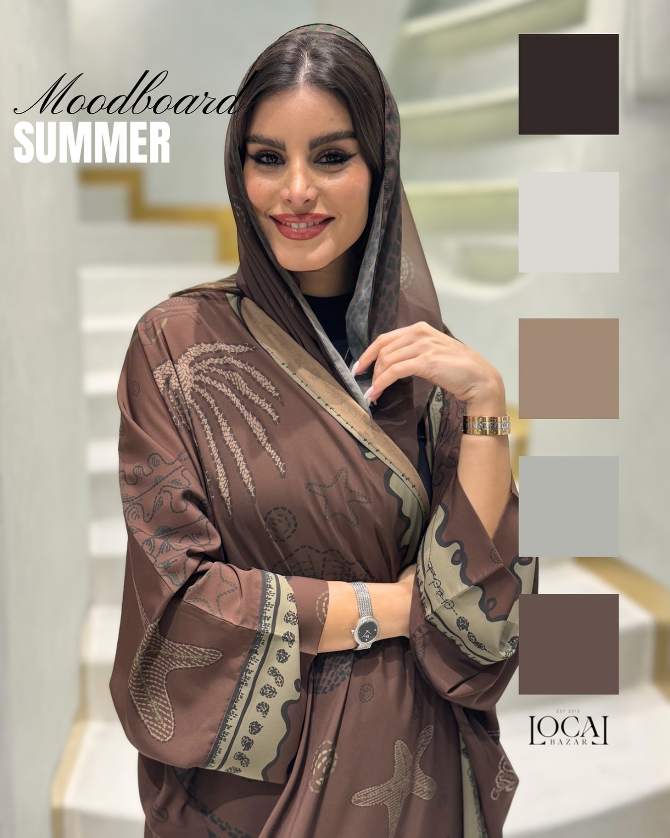 عباءة صيفية بنقوش